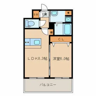 ランドマーク香椎駅前【5階】の間取り