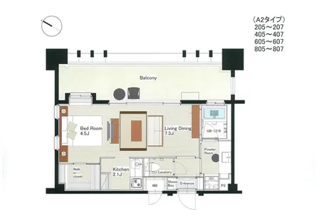 THE PALACE NAGAHAMA BAY(ザ・パレス長浜ベイ)【9階】の間取り