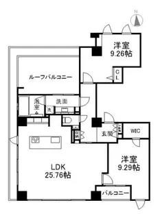The GoldmanCastle SAKURAZAKA FOREST【4階】の間取り
