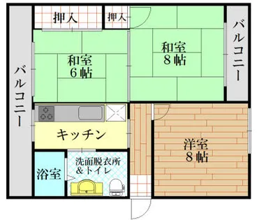 福岡県北九州市小倉北区井堀1丁目【マンション】の間取り