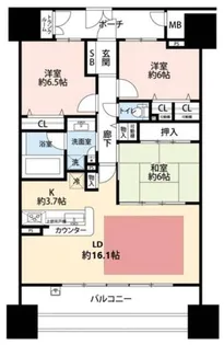 グランファースト千里桃山台 8号棟【302号室】の間取り