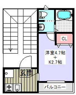 大阪府池田市石橋1丁目【アパート】の間取り