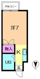 フラッツ下狛【307号室】の間取り