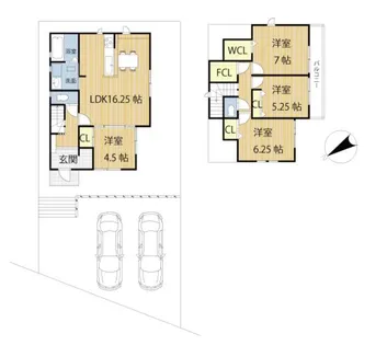 京都府京田辺市大住仲ノ谷【一戸建】の間取り