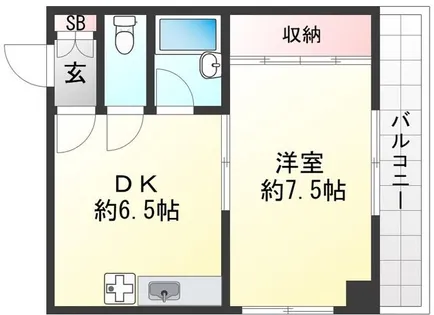 フリックコート荒田【3階】の間取り