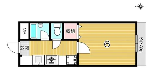 ハイツ三幸【2階】の間取り