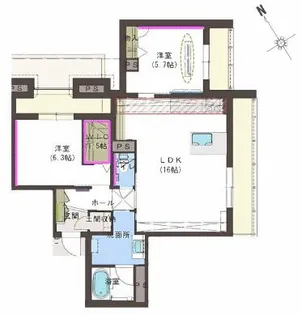 愛知県岡崎市上和田町字切戸【マンション】の間取り