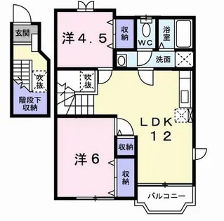 シャトーポルトA【2階】の間取り