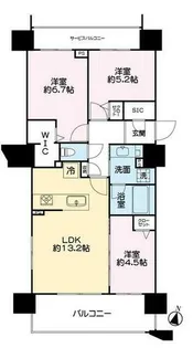 レーベン北18条THE BLCIEL【10階】の間取り
