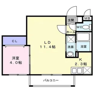 センチュリー北斗Ⅱ【107号室】の間取り