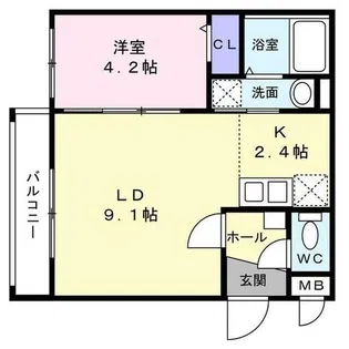 センチュリー北斗Ⅱ【302号室】の間取り
