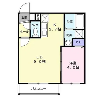 センチュリー北斗Ⅱ【406号室】の間取り