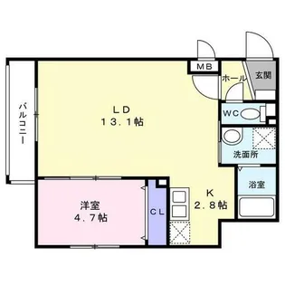センチュリー北斗Ⅱ【201号室】の間取り