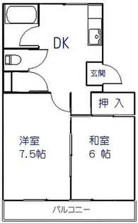 アサヒコーポラス【B2号室】の間取り