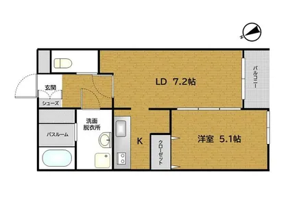 リーフタカshow【201号室】の間取り