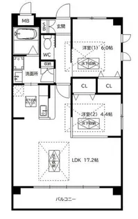 ルネスゆず【204号室】の間取り