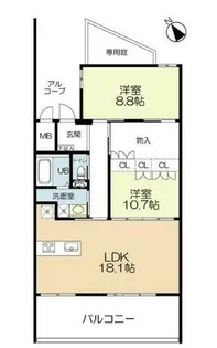 ラクレイス西新レジデンシャルタワー【413号室】の間取り