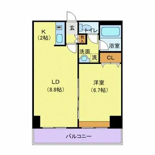 アルファスクエア大通東3【302号室】の間取り