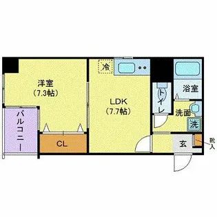 メゾン・ド・ヴィレ知事公館前【4階】の間取り