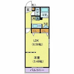 ZESTY医大前【308号室】の間取り