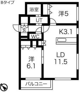 ラピス山の手【4階】の間取り