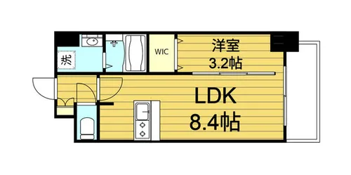 ソルテラスOSAKA緑橋クレアスト【6階】の間取り