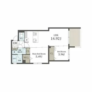 大濠ラテ【302号室】の間取り