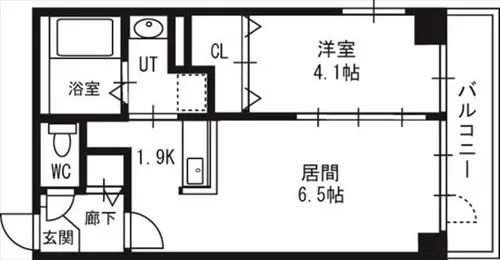 グランカーサ南6条【8階】の間取り