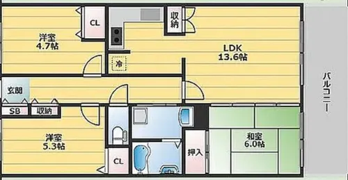 アービング千里中央SEASONS【2階】の間取り