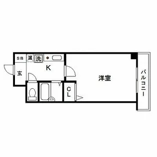 エスリード天神【6階】の間取り