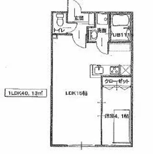 クリエール小郡【0202号室】の間取り