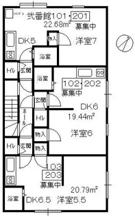 アメニティハイム弐番館【2階】の間取り