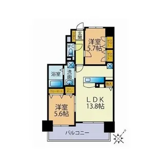 グレースマンション博多駅東【902号室】の間取り