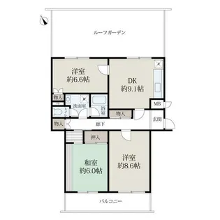 エクセルハイツ学園前鶴舞【5階】の間取り