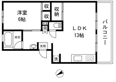 サンライズ武庫川【3階】の間取り