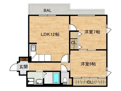第二長法寺マンション【1階】の間取り