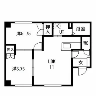 ヴァンヴェール南郷丘【301号室】の間取り