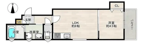 クリエオーレ大蓮東Ⅱ【305号室】の間取り