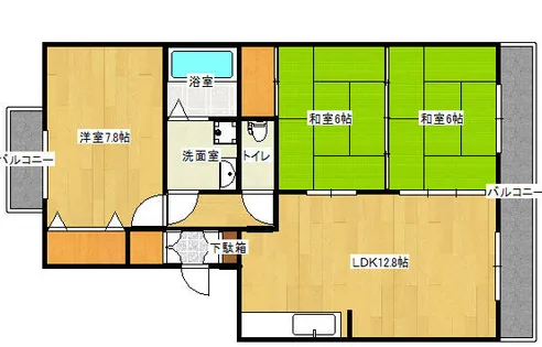 シャトーリキマス【405号室】の間取り