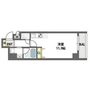 アビテ北御堂【4階】の間取り