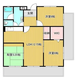 ロワイヤル東山【1階】の間取り