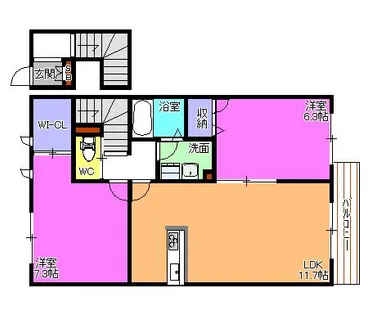 ボナールⅢ【203号室】の間取り