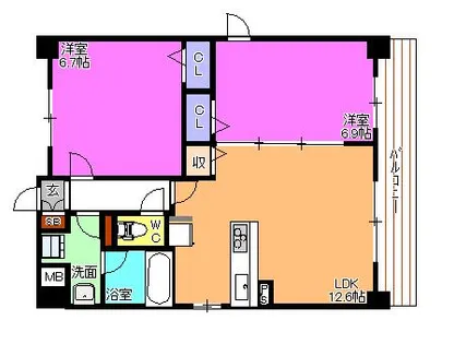 シェーネル・ブラウエン加古川【5階】の間取り