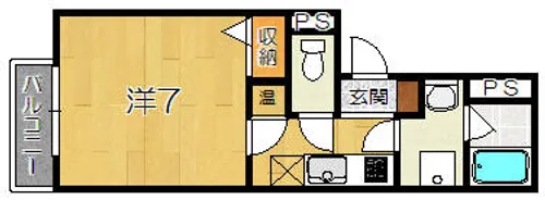 サンクスパレ吉田【3階】の間取り
