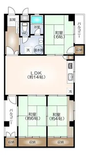 ハイツ鹿の子【5階】の間取り