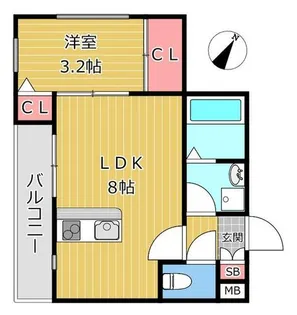エハコ日暮通【3階】の間取り