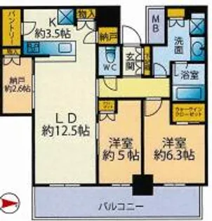 シエリアタワー大阪堀江【44階】の間取り