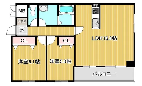 モレラス桑園【2階】の間取り