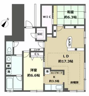アイランドタワースカイクラブC棟【3222号室】の間取り