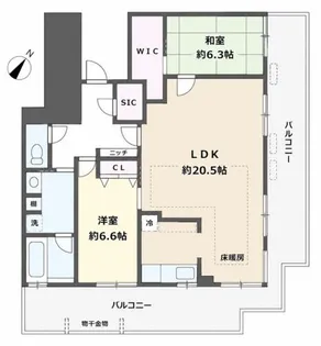 アイランドタワースカイクラブC棟【3222号室】の間取り